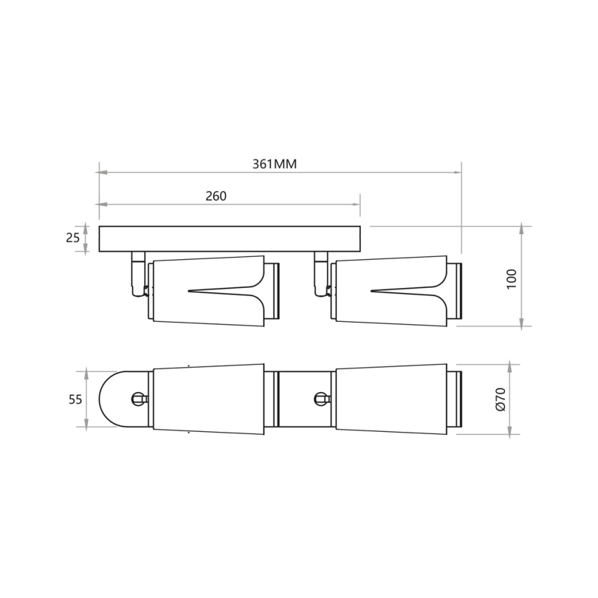 Spot BLOEM 2xGU10/8W/230V zwart