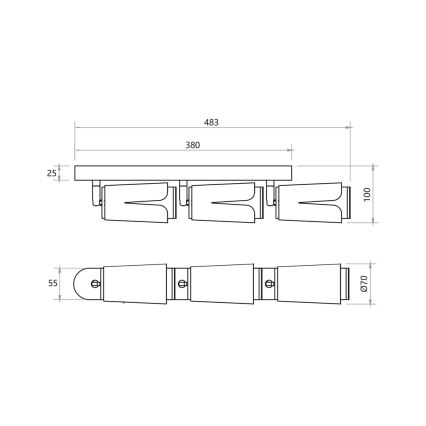 Spot BLOEM 3xGU10/8W/230V zwart