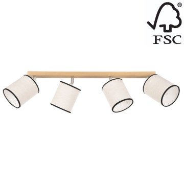 Spot de plafond BOHO 4xE27/25W/230V chêne - certifié FSC