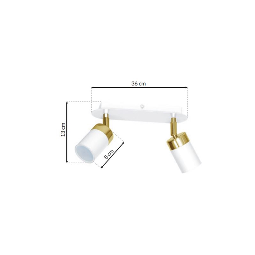 Spot de plafond JOKER 2xGU10/25W/230V blanc
