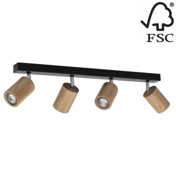 Spot de plafond LED MATTI 4xGU10/5W/230V chêne - certifié FSC