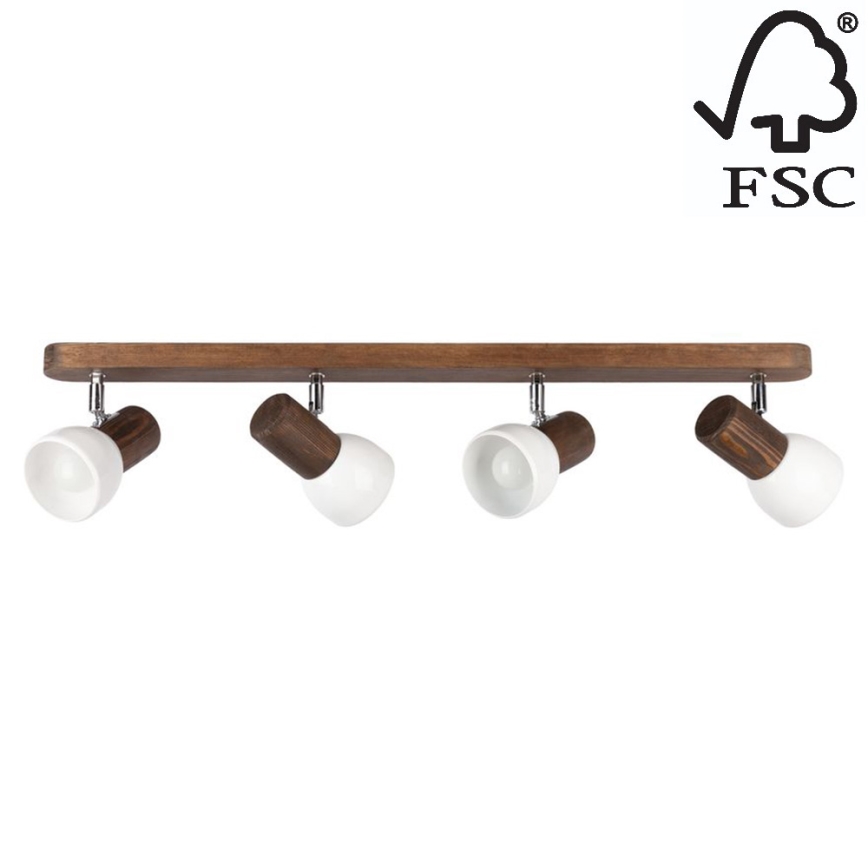 Spot de plafond NEL 4xE27/15W/230V pin - certifié FSC