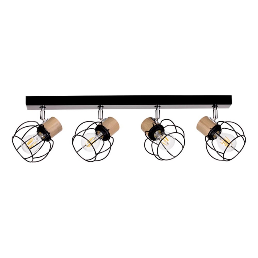 Spot de plafond PHIPHI 4xE27/60W/230V chêne