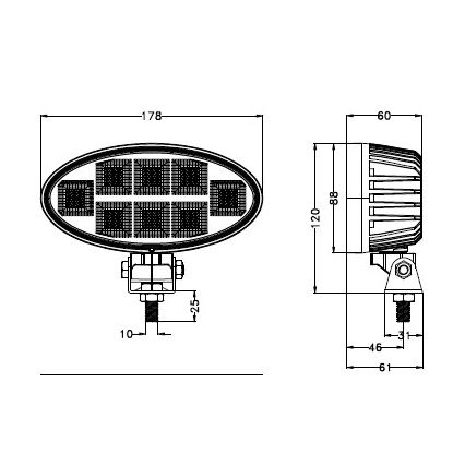 Spot de voiture BLACK LED/160W/10-30V IP69 5700K ovale