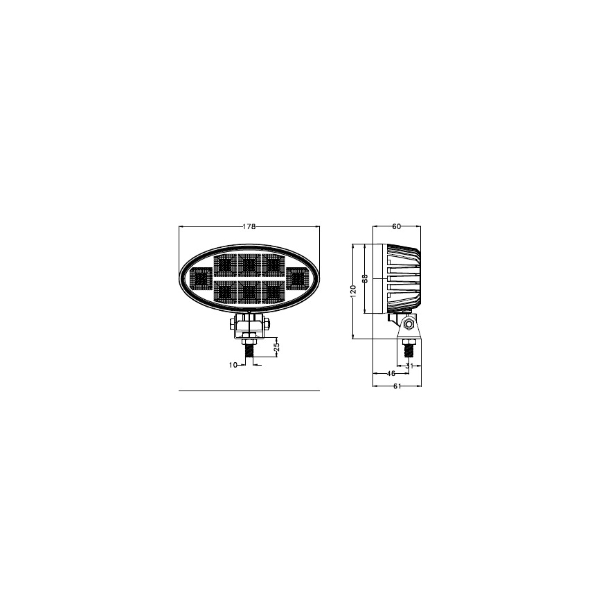 Spot de voiture BLACK LED/160W/10-30V IP69 5700K ovale