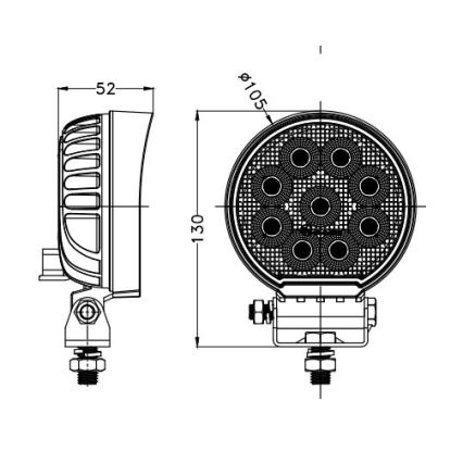 Spot de voiture BLACK LED/36W/10-30V IP69 5700K arrondi