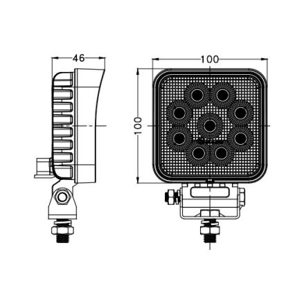 Spot de voiture BLACK LED/36W/10-30V IP69 5700K carré