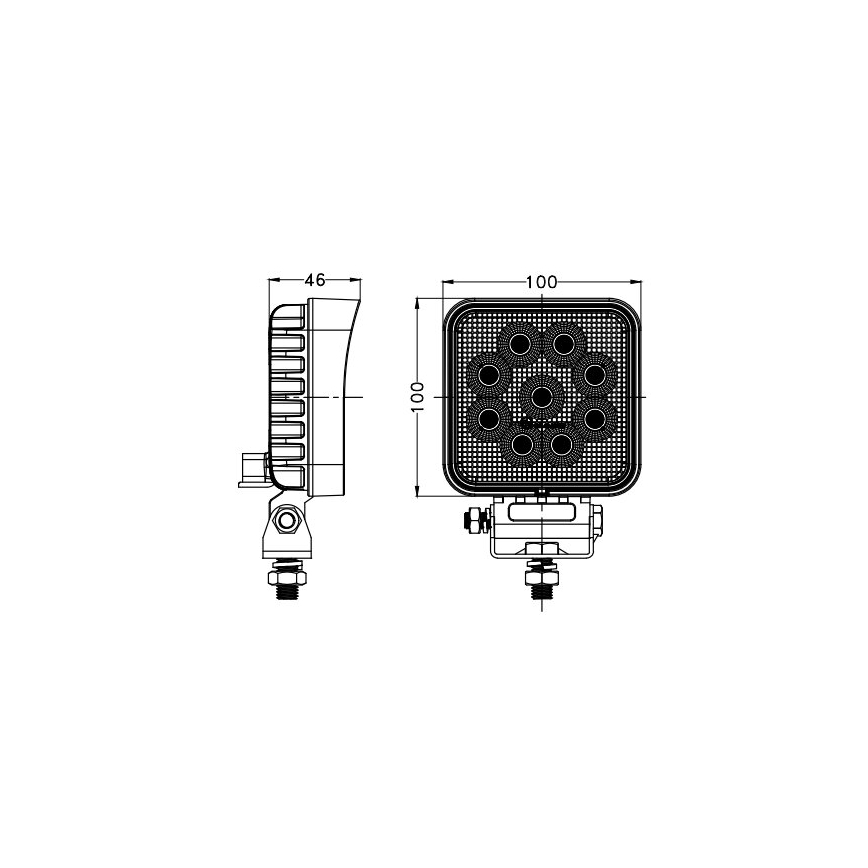 Spot de voiture BLACK LED/36W/10-30V IP69 5700K carré