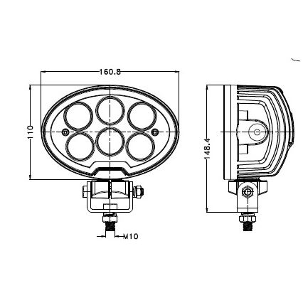 Spot de voiture BLACK LED/60W/10-30V IP69 5700K ovale