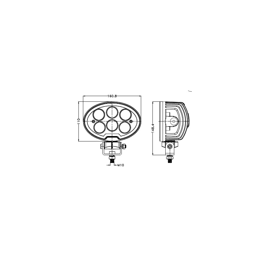Spot de voiture BLACK LED/60W/10-30V IP69 5700K ovale