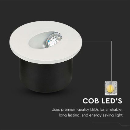 Spot d'escalier LED LED/3W/230V 4000K blanc