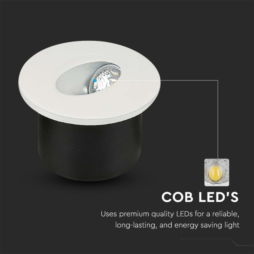 Spot d'escalier LED LED/3W/230V 4000K blanc