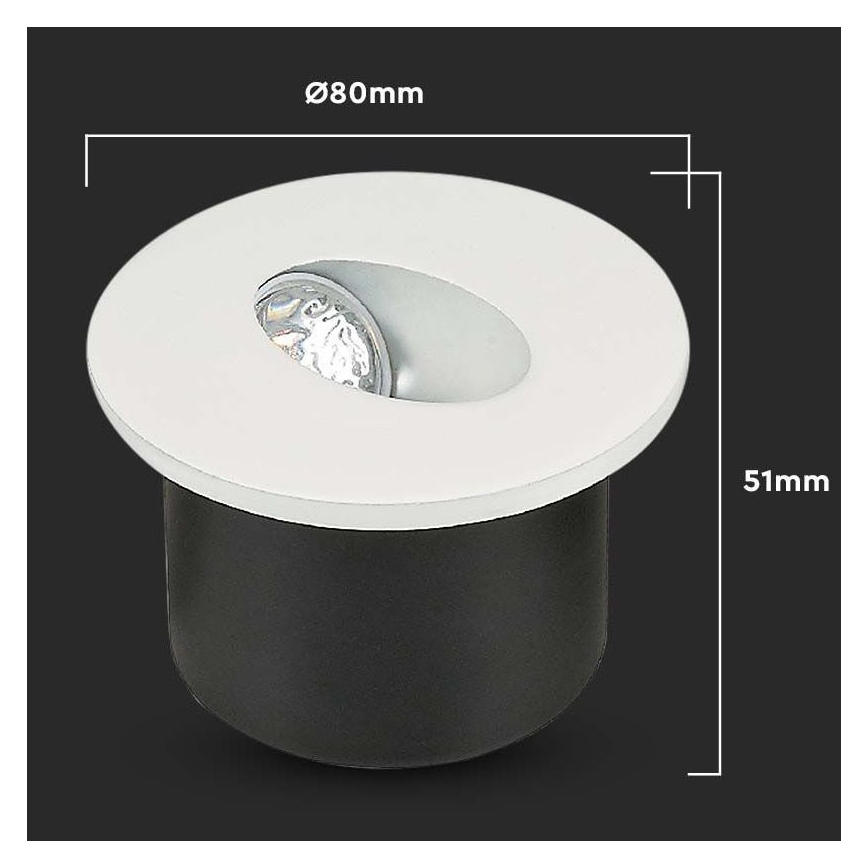 Spot d'escalier LED LED/3W/230V 4000K blanc