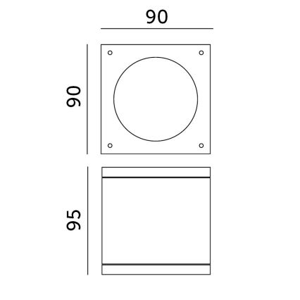 Spot d'extérieur 1xGU10/35W/230V IP54 carré noir