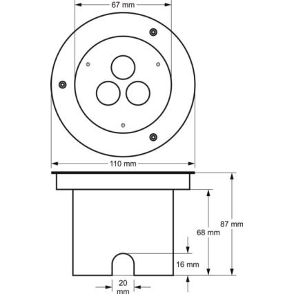 Spot d'extérieur encastrable dans le sol SIBAR 3xLED/1W/230V IP67 4000K