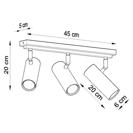 Spot DIREZIONE 3x GU10 / 40W / 230V wit