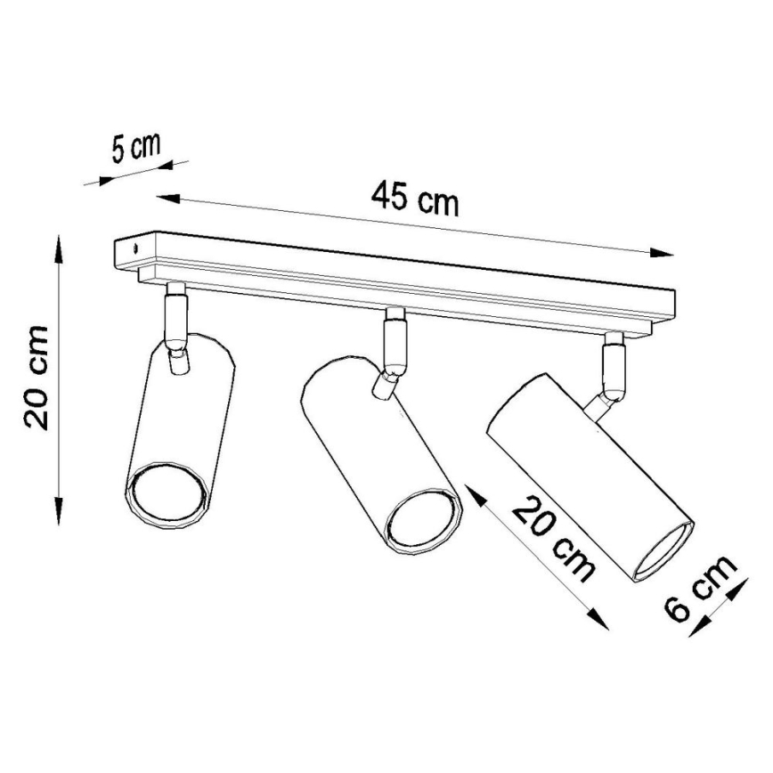 Spot DIREZIONE 3x GU10 / 40W / 230V wit