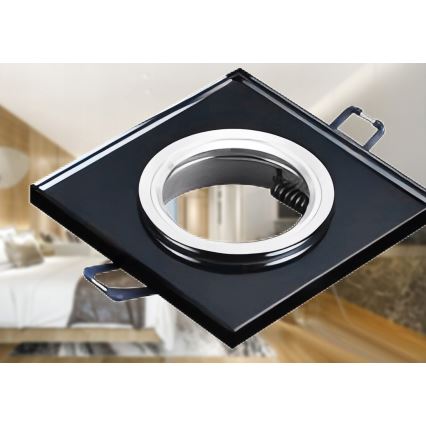 Spot encastrable 1xGU10/MR16/10W/230V 9x9 cm noir