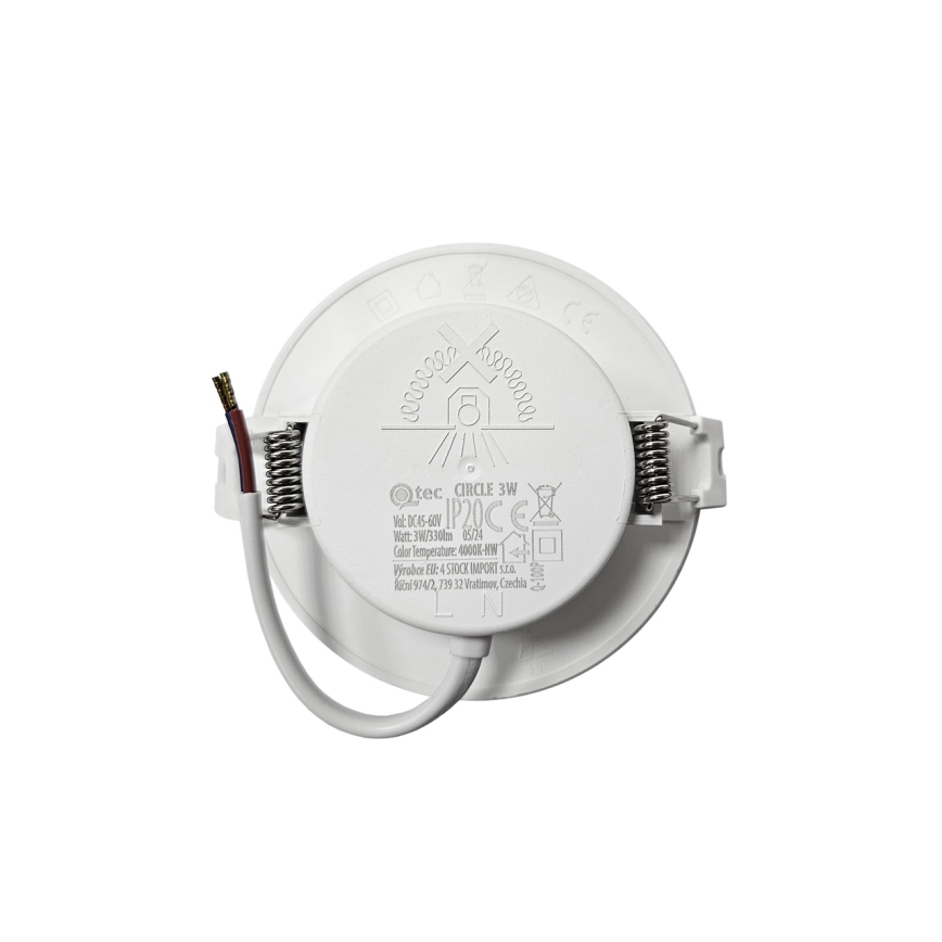 Spot encastrable CIRCLE LED/3W/230V 4000K d. 9 cm blanc