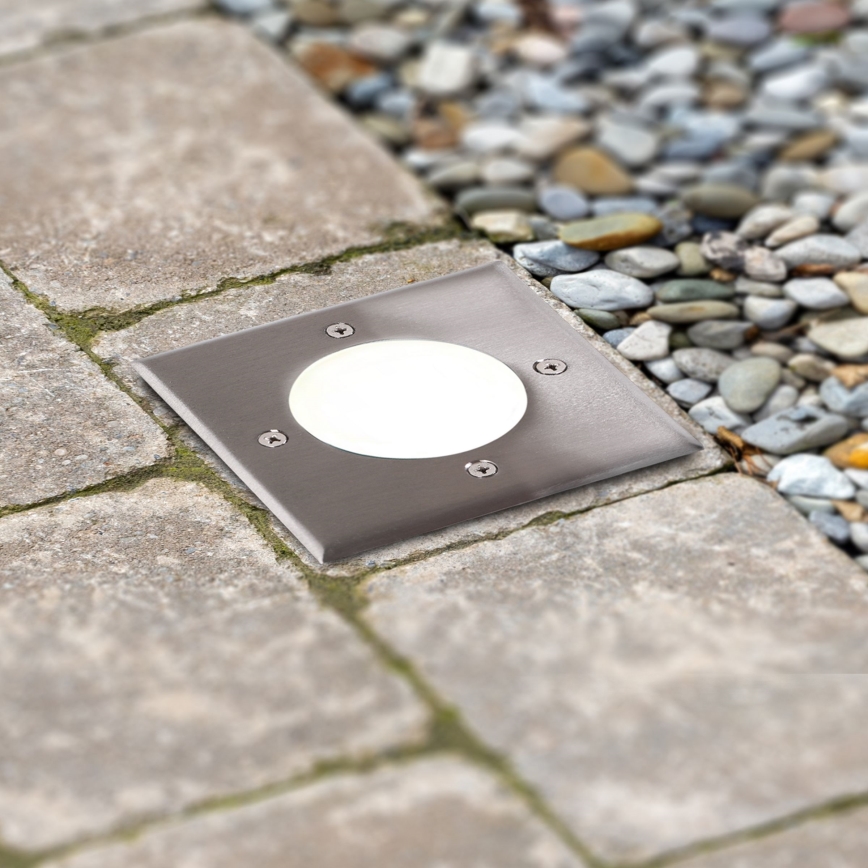 Spot encastrable dans le sol MIVO LED/3W/230V 12x12 cm IP67 chrome mat