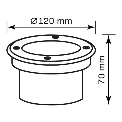 Spot encastrable dans le sol MIVO LED/3W/230V d. 12 cm IP67 chrome mat