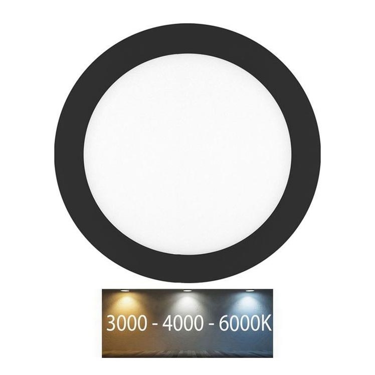 Spot encastrable de salle de bain LADA LED/18W/230V 3000/4000/6000K d. 22 cm IP44 noir