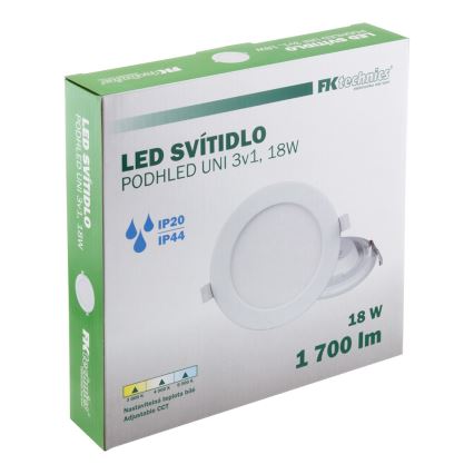 Spot encastrable de salle de bain LED LED/18W/230V 3000/4000/6000K IP44