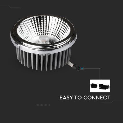 Spot encastrable LED/20W/230V 4000K 40°/20° d. 11 cm chrome brillant