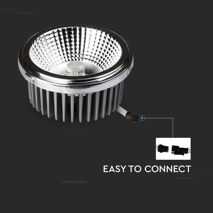 Spot encastrable LED/20W/230V 4000K 40°/20° d. 11 cm chrome brillant