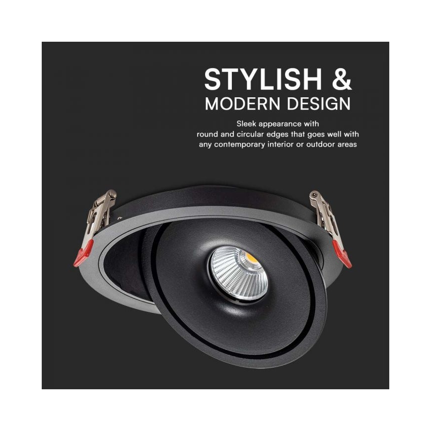Spot encastrable LED/28W/230V 3000/4000/6400K d. 20 cm noir