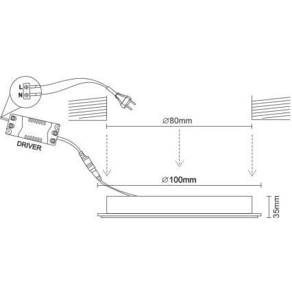 Spot encastrable LED/7,5W/230V 4000K blanc