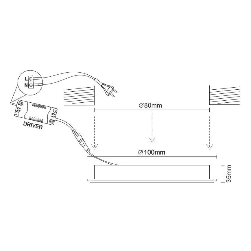 Spot encastrable LED/7,5W/230V 4000K noir