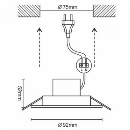 Spot encastrable LED salle de bain LED/7W/230V 4000K argent IP44