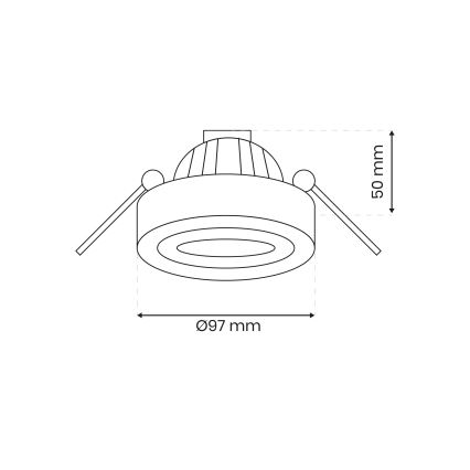Spot encastrable NUSA 1xGU5,3/MR16/50W/12V arrondi noir