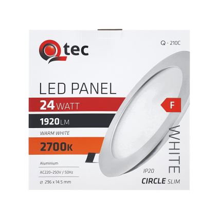 Spot encastrable QTEC LED/24W/230V 2700K d. 29,6 cm