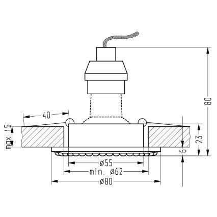 Spot encastrable SOC 1xGU10/50W/230V