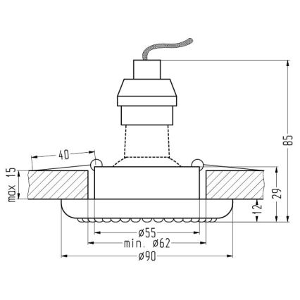 Spot encastrable SOC 1xGU10/50W/230V