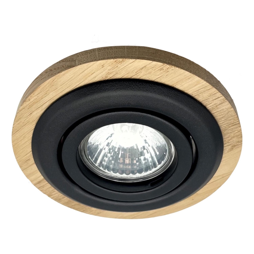 Spot encastrable TOBBY 1xG9/20W/230V d. 11,5 cm chêne/noir