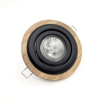 Spot encastrable TOBBY 1xG9/20W/230V d. 11,5 cm chêne/noir
