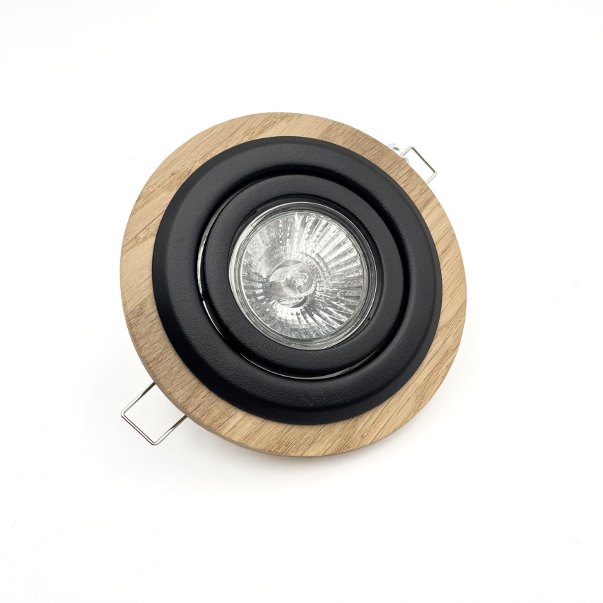 Spot encastrable TOBBY 1xG9/20W/230V d. 11,5 cm chêne/noir