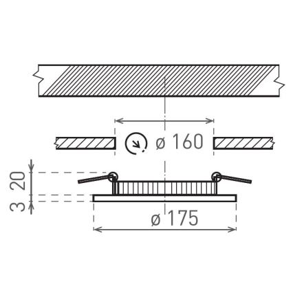 Spot encastrable VEGA LED/12W/230V 2900/3900/5800K d. 17,5 cm noir