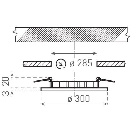 Spot encastrable VEGA LED/24W/230V 2900/3900/5800K d. 30 cm blanc