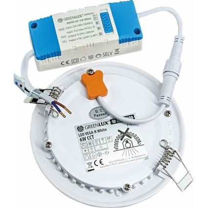 Spot encastrable VEGA LED/6W/230V 2900/3900/5800K d. 12,5 cm blanc