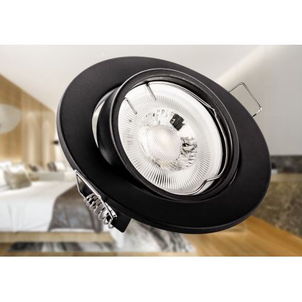 Spot encastré 1xGU10/MR16/10W/230V diam. 9 cm noir