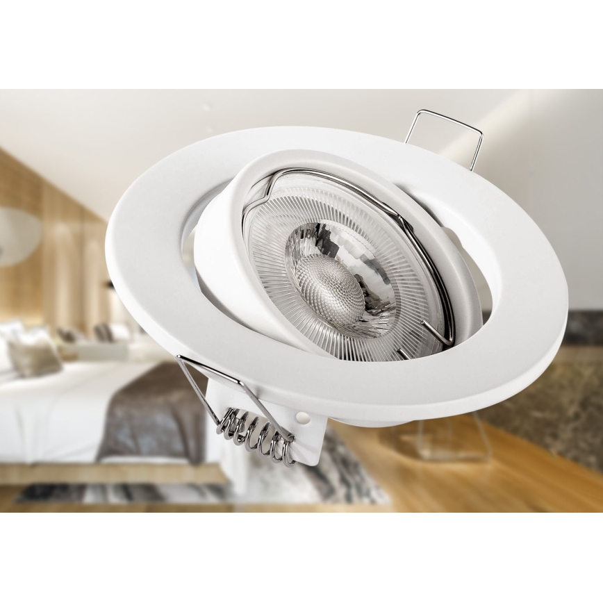 Spot encastré 1xGU10/MR16/10W/230V Ø 9 cm blanc