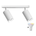 Spot encastré de salle de bain dimmable LED RGBW TURYN 2xGU10/6,5W/230V 2700-6500K Wi-Fi IP44 blanc