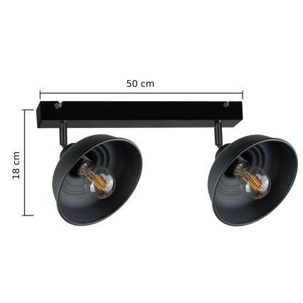 Spot FAUN 2xE27/60W/230V noir