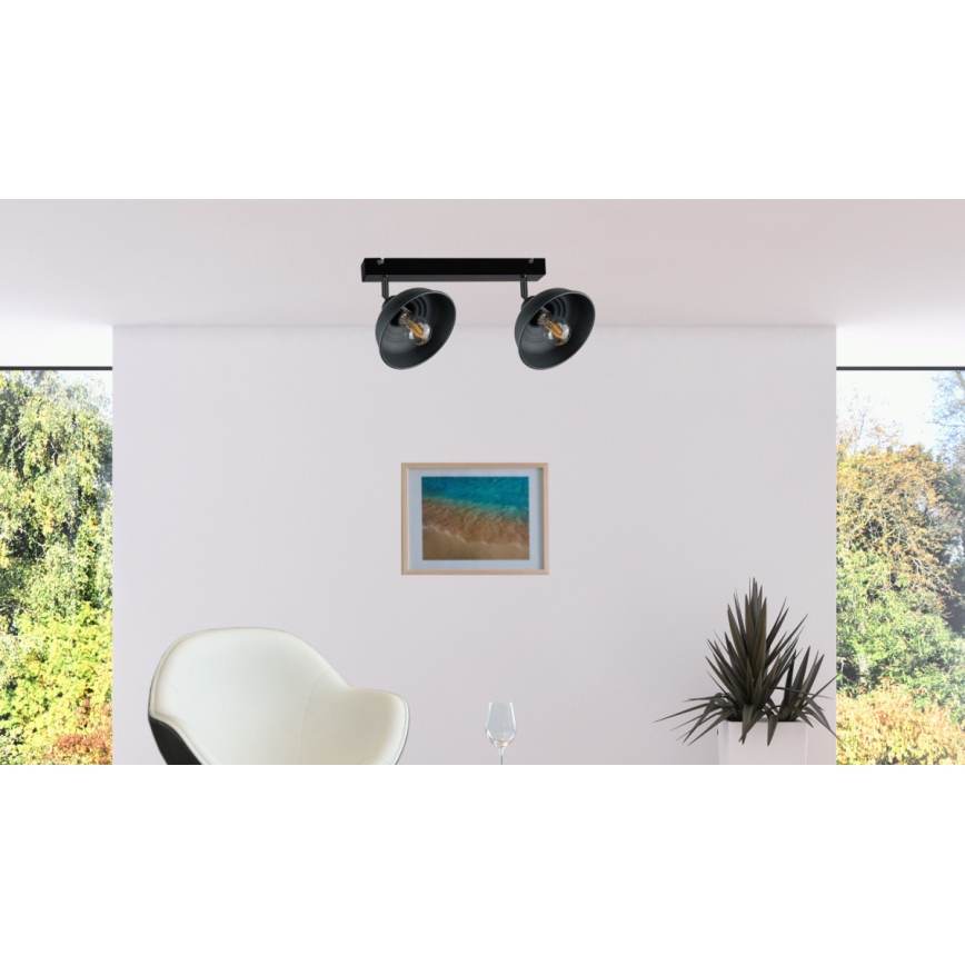 Spot FAUN 2xE27/60W/230V zwart