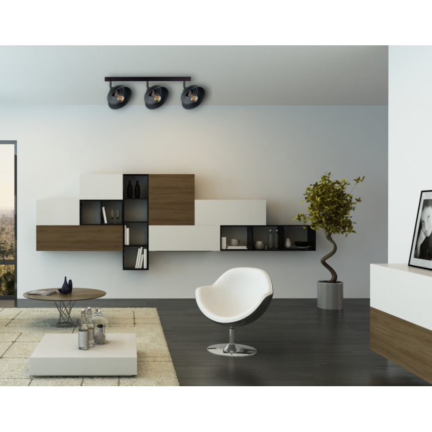 Spot FAUN 3xE27/60W/230V noir