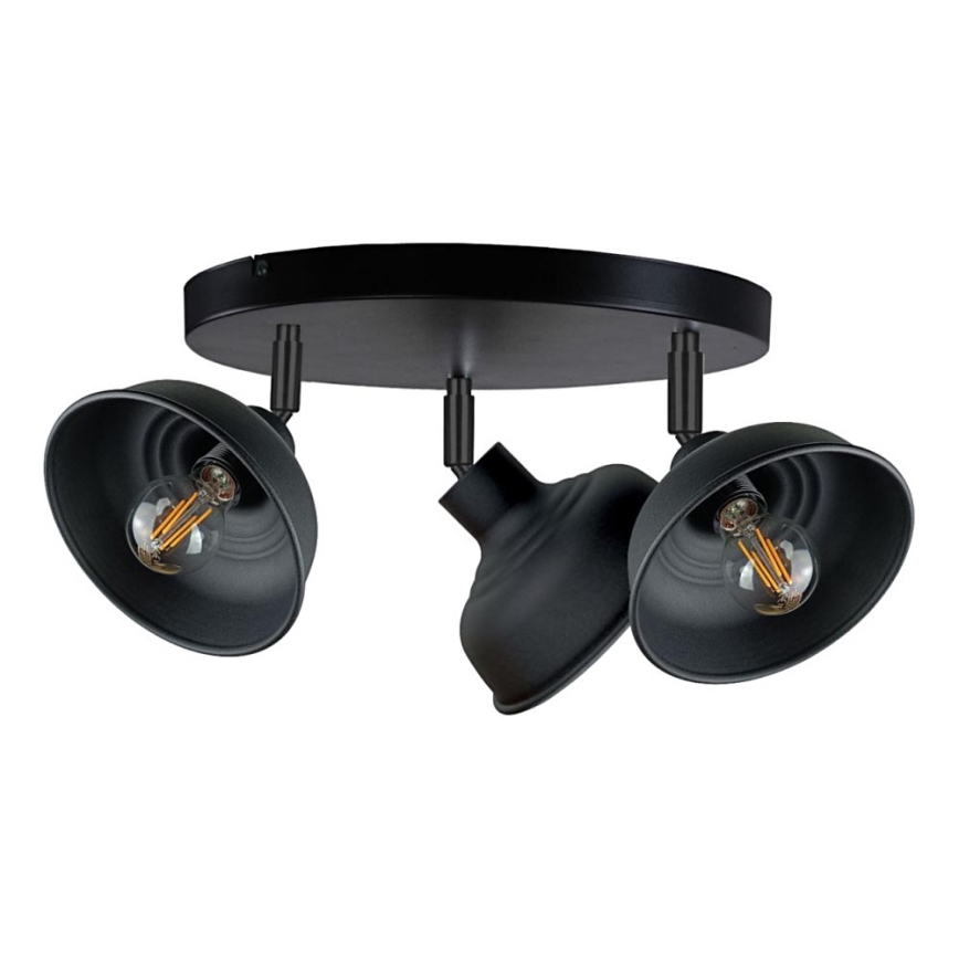 Spot FAUN 3xE27/60W/230V zwart